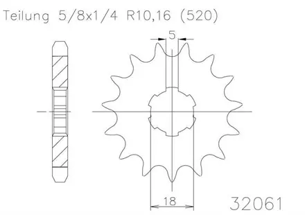 Передняя звезда 12 зуб. Esjot 50-32061-12S аналог JTF1445SC.12