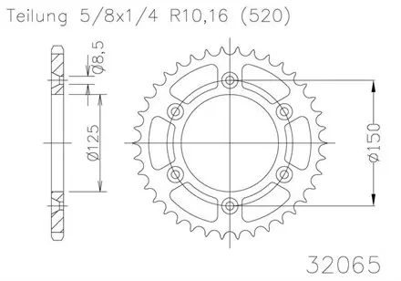 Задняя звезда 40 зуб. Esjot 50-32065-40 аналог JTR897.40