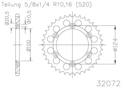 Задняя звезда 45 зуб. Esjot 50-32072-45 аналог JTR735.45