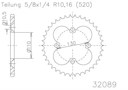 Передняя звезда 16 зуб. Esjot 50-32089-16S аналог JTF1579.16
