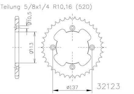 Задняя звезда 36 зуб. Esjot 50-32123-36 аналог JTR1760.36