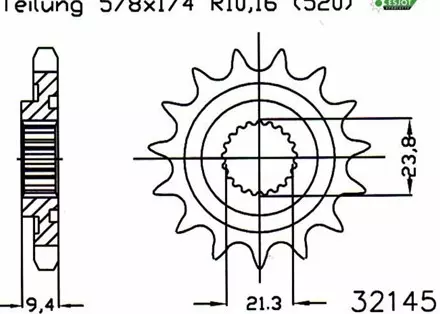 Передняя звезда 14 зуб. Esjot 50-32145-14 аналог JTF284SC.14
