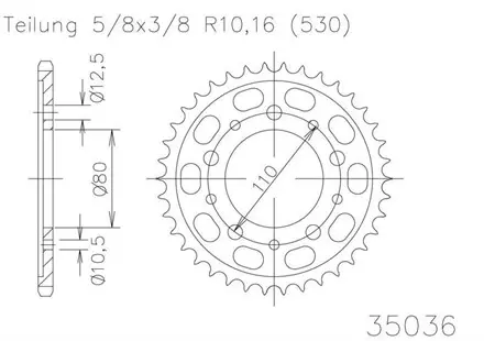 Задняя звезда 44 зуб. Esjot 50-35036-44 аналог JTR1334.44