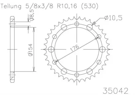 Задняя звезда 44 зуб. Esjot 50-35042-44 аналог JTR1340.44