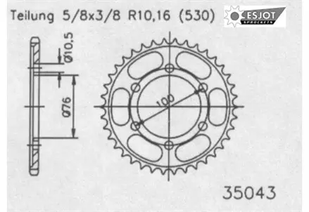 Задняя звезда 46 зуб. Esjot 50-35043-46 аналог JTR816.46