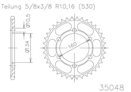 Задняя звезда 43 зуб. Esjot 50-35048-43 аналог JTR1306.43