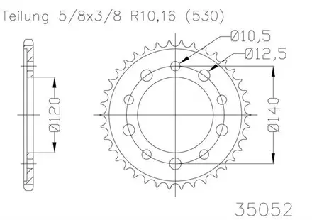 Задняя звезда 40 зуб. Esjot 50-35052-40 аналог JTR1800.40