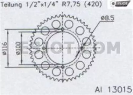 Задняя звезда 48 зуб. Esjot 51-13015-48 аналог JTA461.48
