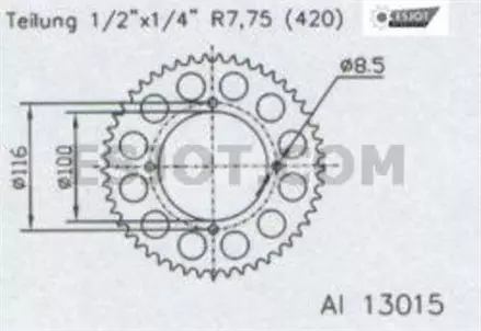Задняя звезда 49 зуб. Esjot 51-13015-49 аналог JTA461.49