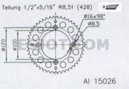 Задняя звезда 47 зуб. Esjot 51-15026-47 аналог JTA798.47