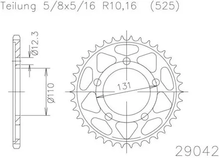 Задняя звезда 44 зуб. Esjot 51-29042-44 аналог JTR7.44
