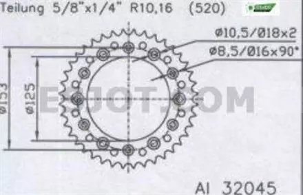 Задняя звезда 49 зуб. Esjot 51-32045-49 аналог JTR301.49