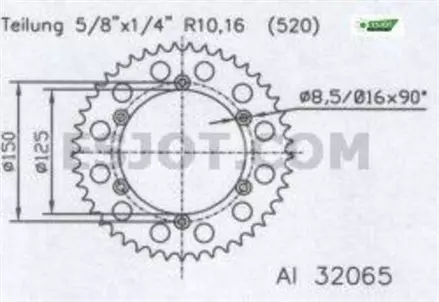 Задняя звезда 49 зуб. Esjot 51-32065-49 аналог JTA897.49