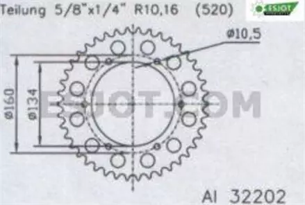 Задняя звезда 40 зуб. Esjot 51-32202-40 аналог JTR1306.40