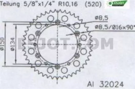 Задняя звезда 48 зуб. Esjot 53-32024-48 аналог JTA460.48
