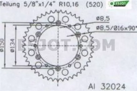Задняя звезда 50 зуб. Esjot 53-32024-50BG аналог JTA460.50