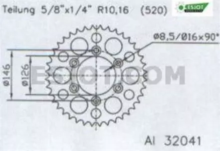 Задняя звезда 50 зуб. Esjot 53-32041-50 аналог JTA808.50
