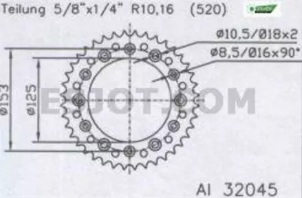 Задняя звезда 50 зуб. Esjot 53-32045-50BR X-Wing алюминиевая аналог JTR301.50