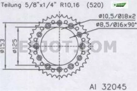 Задняя звезда 50 зуб. Esjot 53-32045-50WR X-Wing алюминиевая аналог JTR301.50