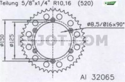 Задняя звезда 50 зуб. Esjot 53-32065-50 X-Wing алюминиевая аналог JTA897.50