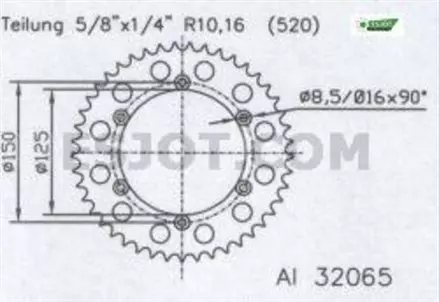Задняя звезда 52 зуб. Esjot 53-32065-52 X-Wing алюминиевая аналог JTA897.52