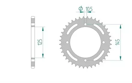 Звезда задняя AFAM 12505-40 для мотоциклов
