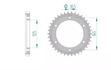 Звезда задняя AFAM 12601-39 для мотоциклов