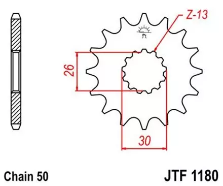 Звезда передняя JT JTF1180.17 для мотоциклов