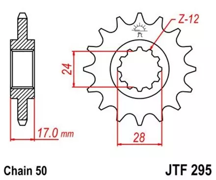 Звезда передняя JT JTF295.15 для мотоциклов