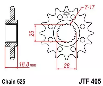 Звезда передняя JT JTF405.20 для мотоциклов
