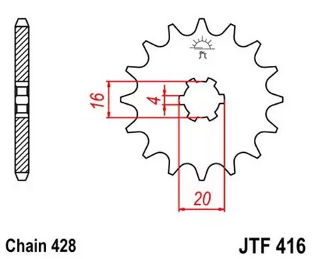 Звезда передняя JT JTF416.13 для мотоциклов