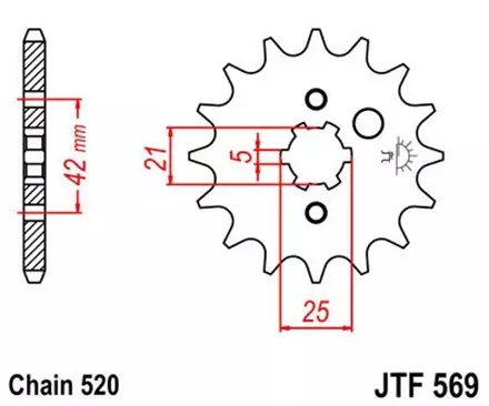 Звезда передняя JT JTF569.13 для мотоциклов