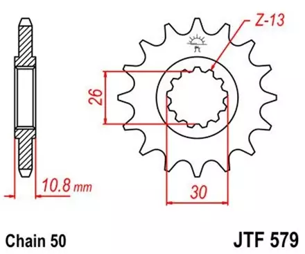 Звезда передняя JT JTF579.16 для мотоциклов