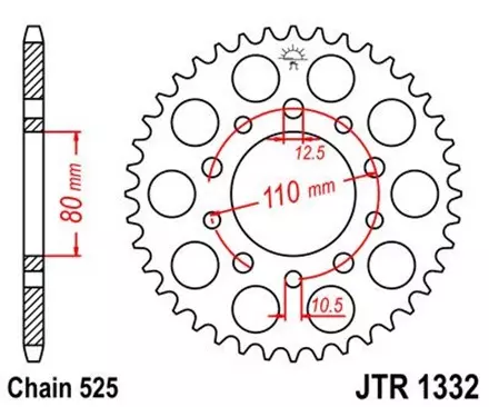 Звезда задняя JT JTR1332.44 для мотоциклов