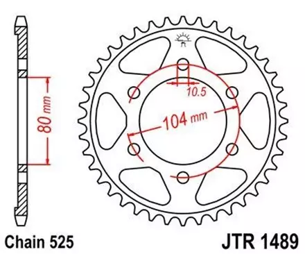 Звезда задняя JT JTR1489.40 для мотоциклов