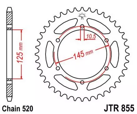 Звезда задняя JT JTR855.45 для мотоциклов