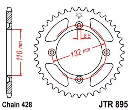 Звезда задняя JT JTR895.49 для мотоциклов
