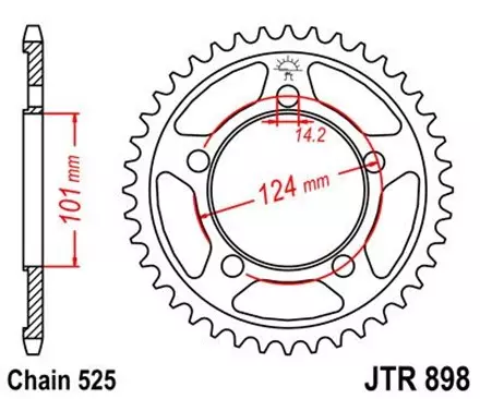 Звезда задняя JT JTR898.38 для мотоциклов