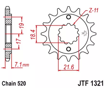 Звезда передняя JT JTF1321.13 для мотоциклов