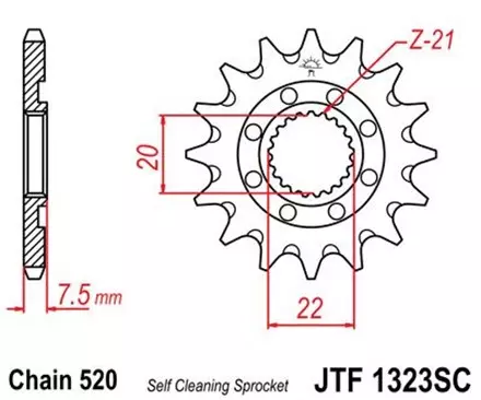 Звезда передняя JT JTF1323.13SC для мотоциклов
