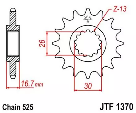 Звезда передняя JT JTF1370.16 для мотоциклов