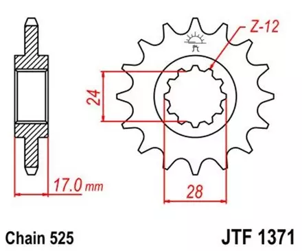 Звезда передняя JT JTF1371.15 для мотоциклов