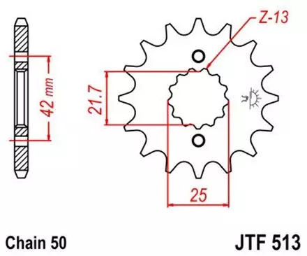 Звезда передняя JT JTF513.15 для мотоциклов