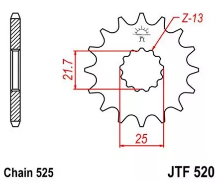 Звезда передняя JT JTF520.17 для мотоциклов