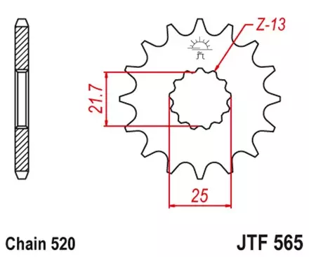 Звезда передняя JT JTF565.13SC для мотоциклов