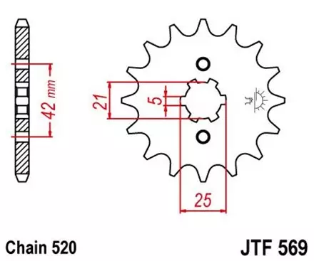 Звезда передняя JT JTF569.14 для мотоциклов