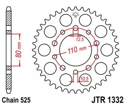 Звезда задняя JT JTR1332.41 для мотоциклов