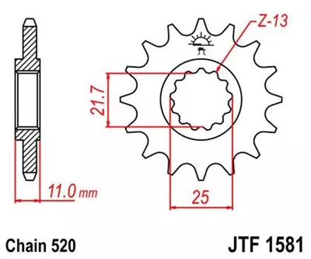 Звезда передняя JT JTF1581.16 для мотоциклов