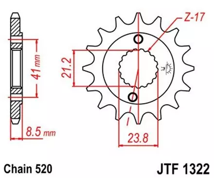 Звезда передняя JT JTF1322.13 для мотоциклов
