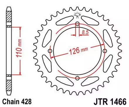 Звезда задняя JT JTR1466.47 для мотоциклов